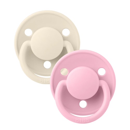 De Lux Tutti 2PACK - Ivory/Baby Pink Round Silicone