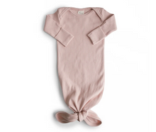 RIBBED KNOTTED BABY GOWN UNIPUSSI - BLUSH