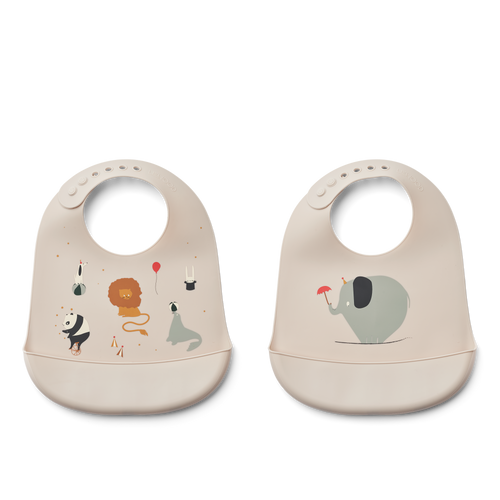 Tilda 2-pack Ruokalaput - Circus/Sandy