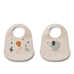 Tilda 2-pack Ruokalaput - Circus/Sandy