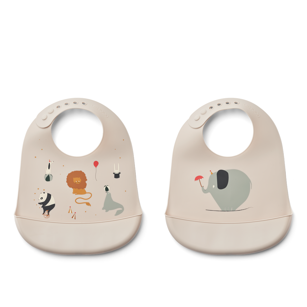 Tilda 2-pack Ruokalaput - Circus/Sandy
