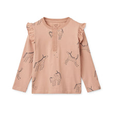 WILHELM PRINTED FRILL PYJAMA SETTI - UNICORN / PALE TUSCANY