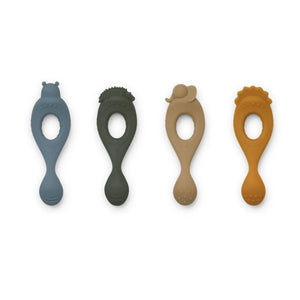 LIVA SILICONE SPOON 4PACK- SAFARI BLUE MIX