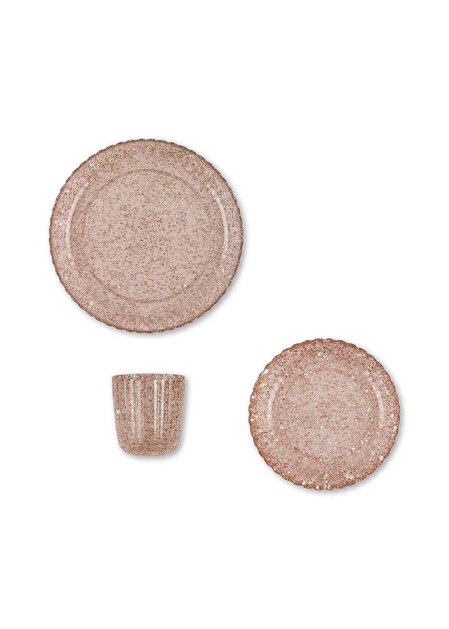 Dinner Set Glitter - Sparkling Blush