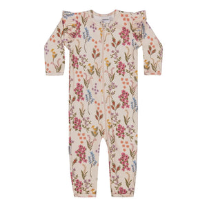 PERFECT DAY RIB FRILLA PLAYSUIT - CREAMY