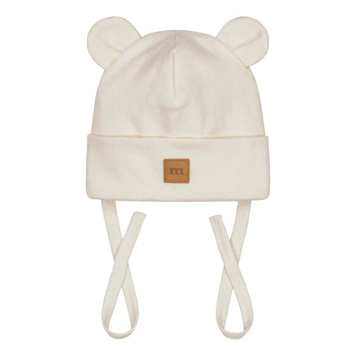 RIB BEAR BEANIE - CREAMY