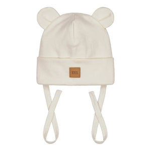 RIB BEAR BEANIE - CREAMY