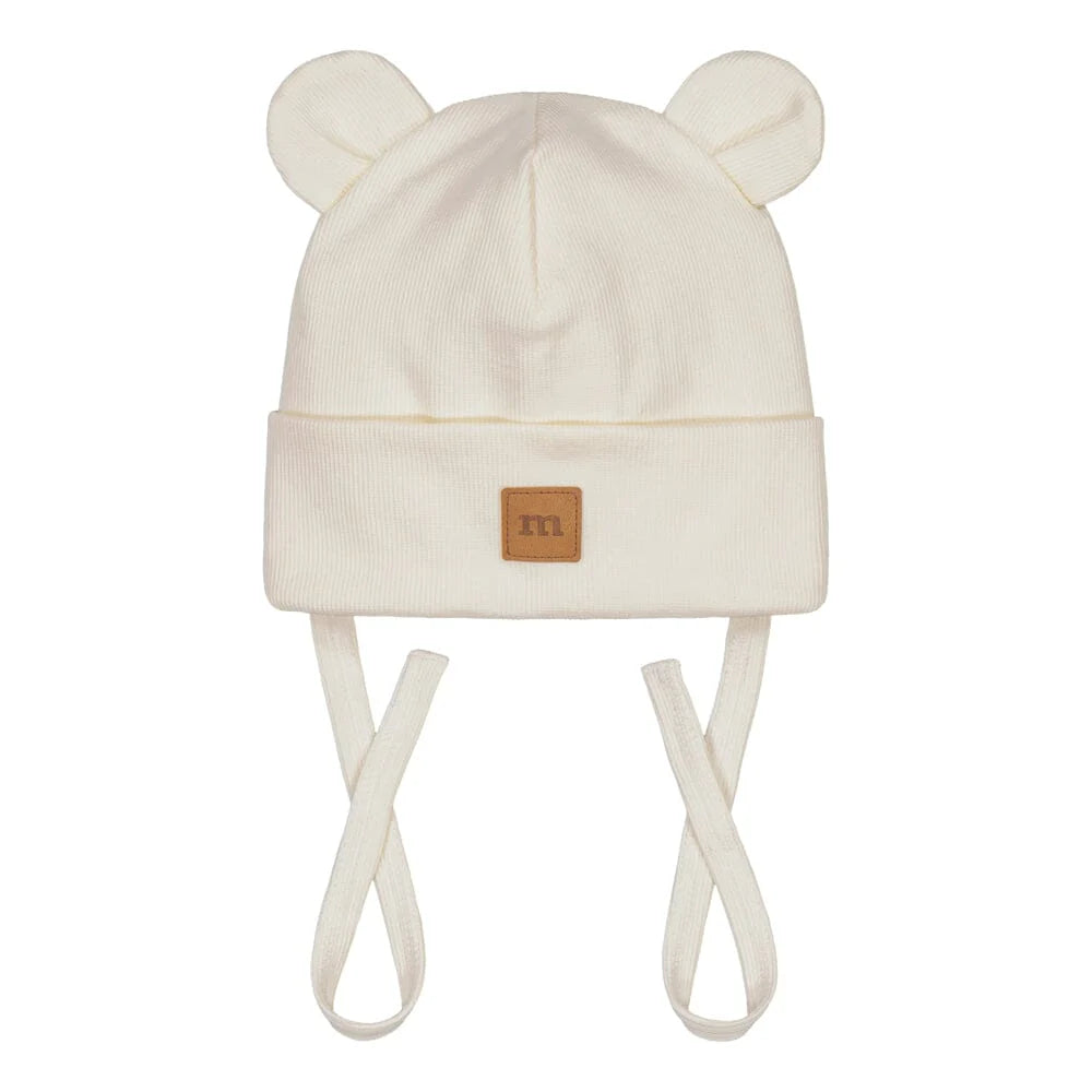 RIB BEAR BEANIE - CREAMY