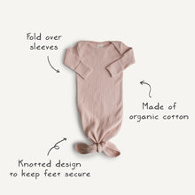 RIBBED KNOTTED BABY GOWN UNIPUSSI - BLUSH