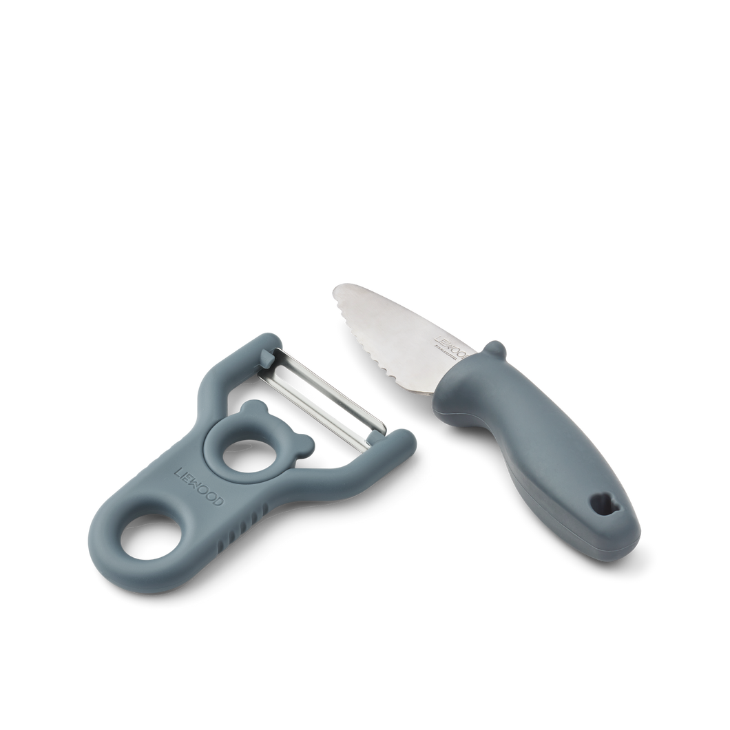 PERTENSE PEELER & KNIFE SET- WHALE BLUE