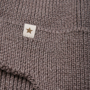 Hat Wool Knit Windstop - Brown Melagne