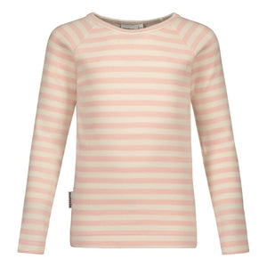 Stripe Rib T-Shirt Ls Peony/Vanilla