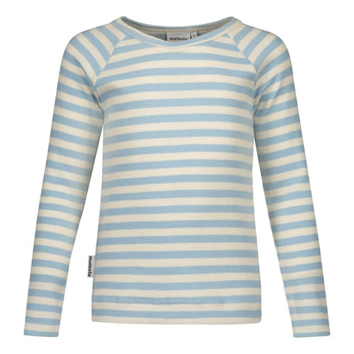 Stripe Rib T-Shirt Ls Sky/Vanilla